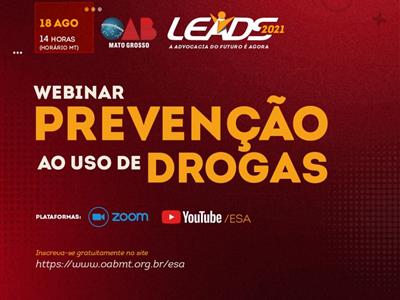 Foto da Notícia: OAB-MT convida para webinário sobre prevenção ao uso de drogas