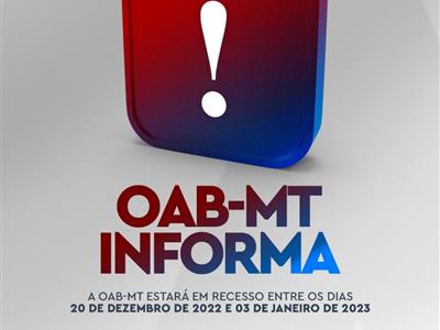 Foto da Notícia: OAB-MT fica em recesso durante as semanas do Natal e do Ano Novo